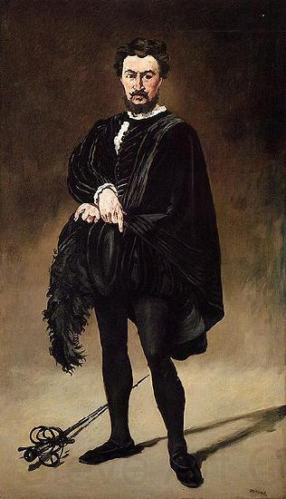 Edouard Manet Philibert Rouviere as Hamlet The Tragic Actor Norge oil painting art